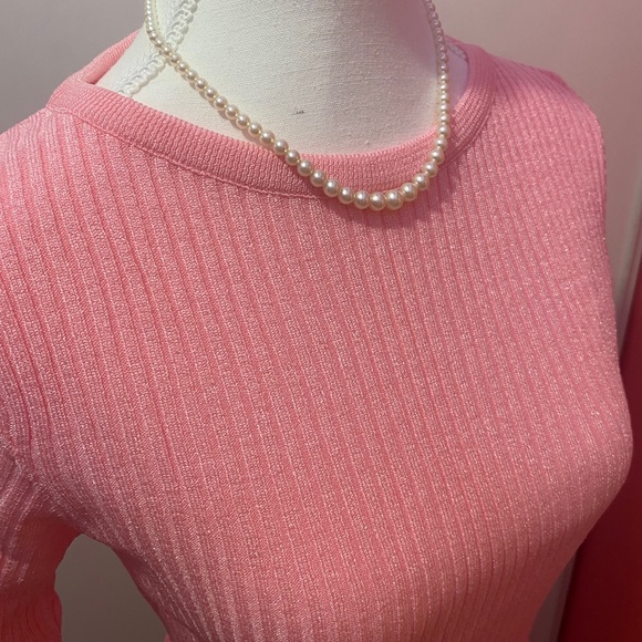Vintage 1950s 1960s Paris Star Pink Knit Sweater - Picture 2 of 4